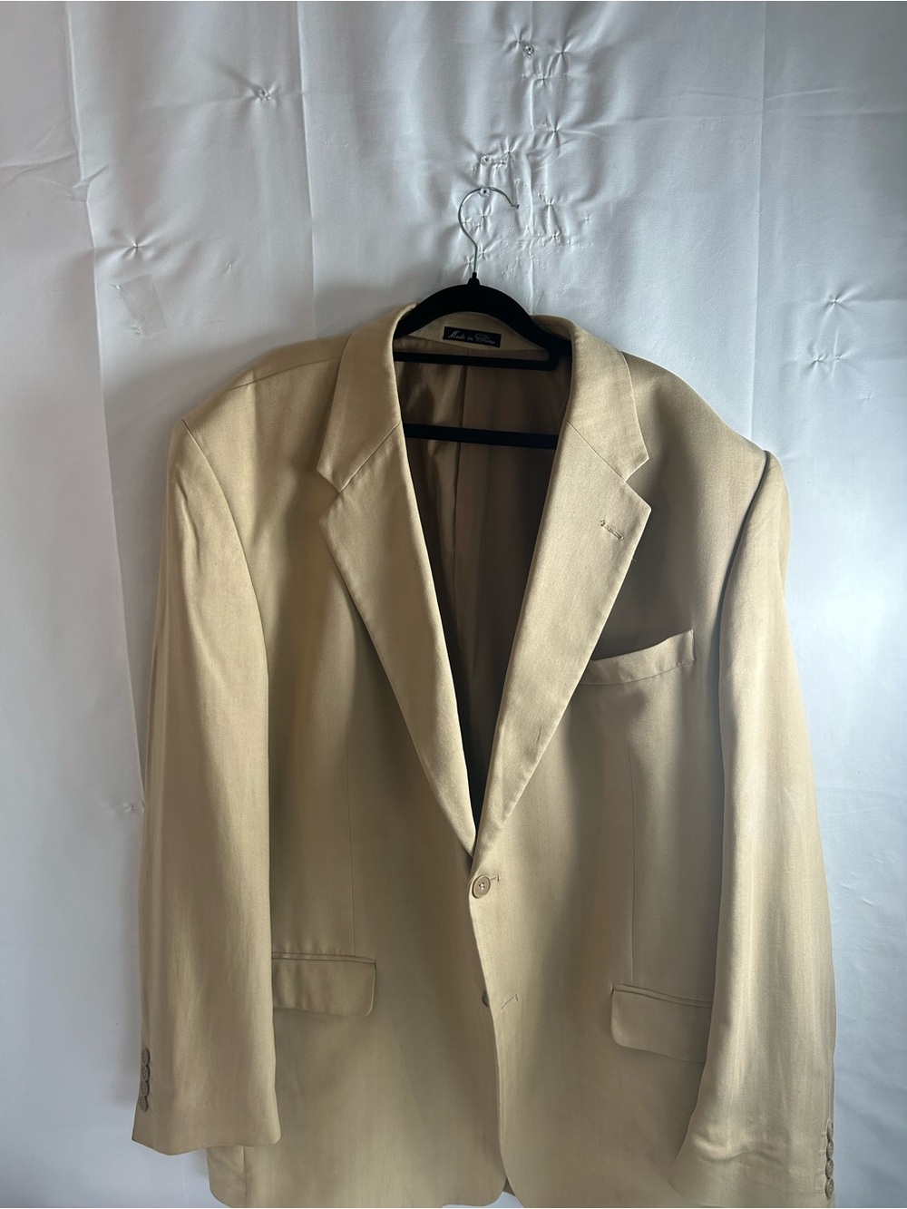 Men's Beige Blazer - Classic Single-Breasted Suit Jacket with color f(fade)